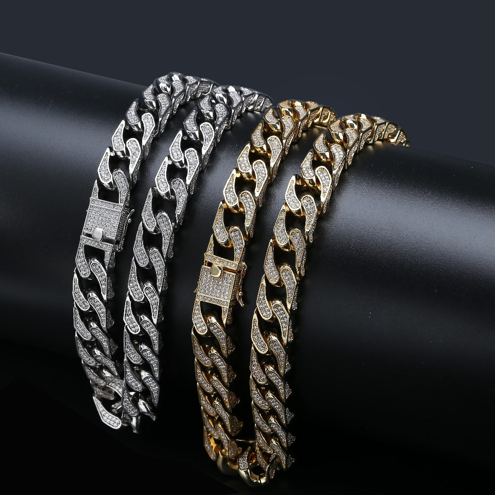 16mm Square Men Cuban Link Necklace