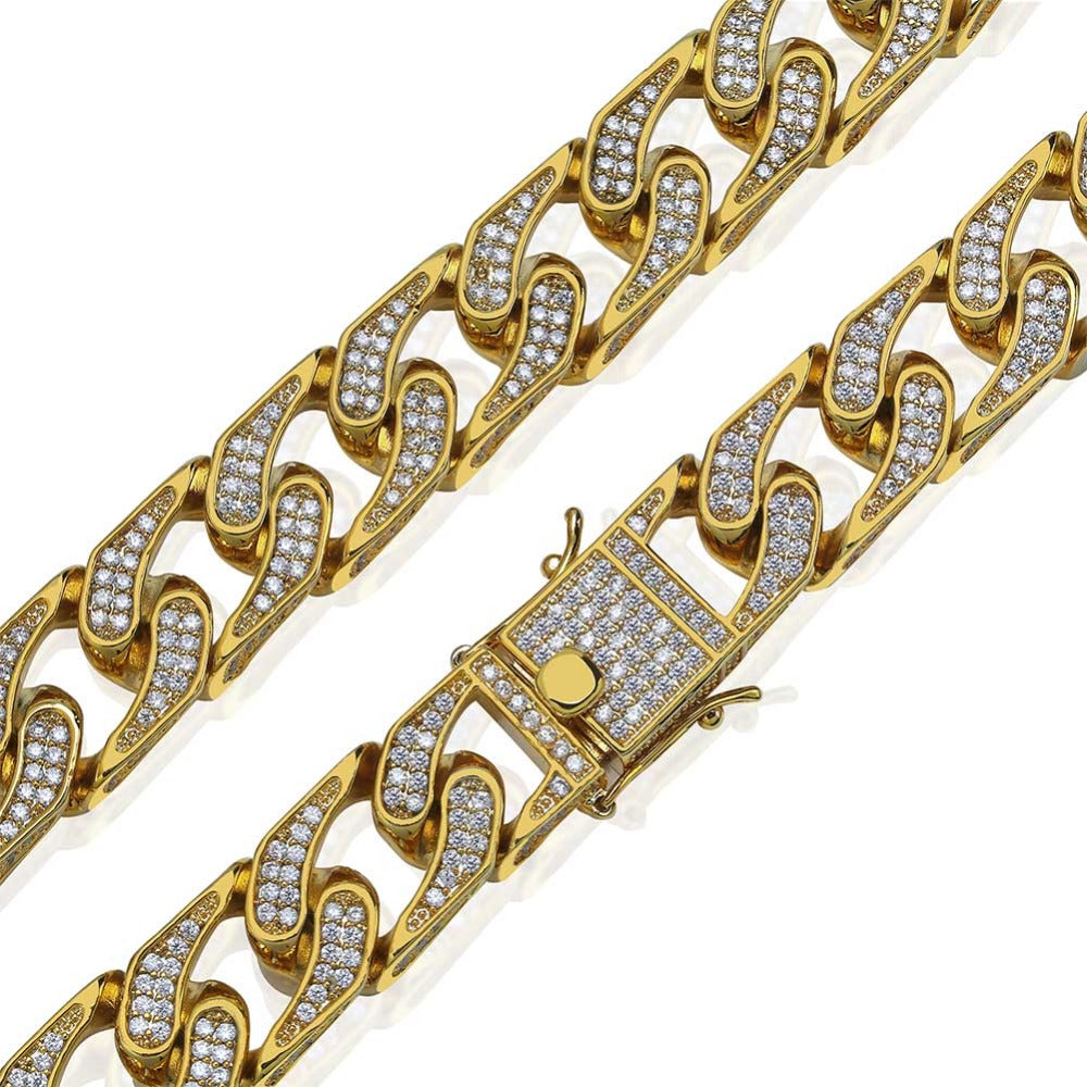 16mm Square Men Cuban Link Necklace
