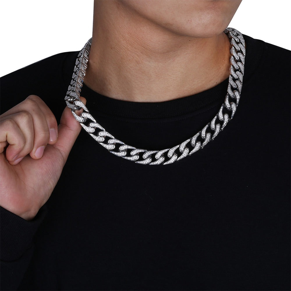16mm Square Men Cuban Link Necklace