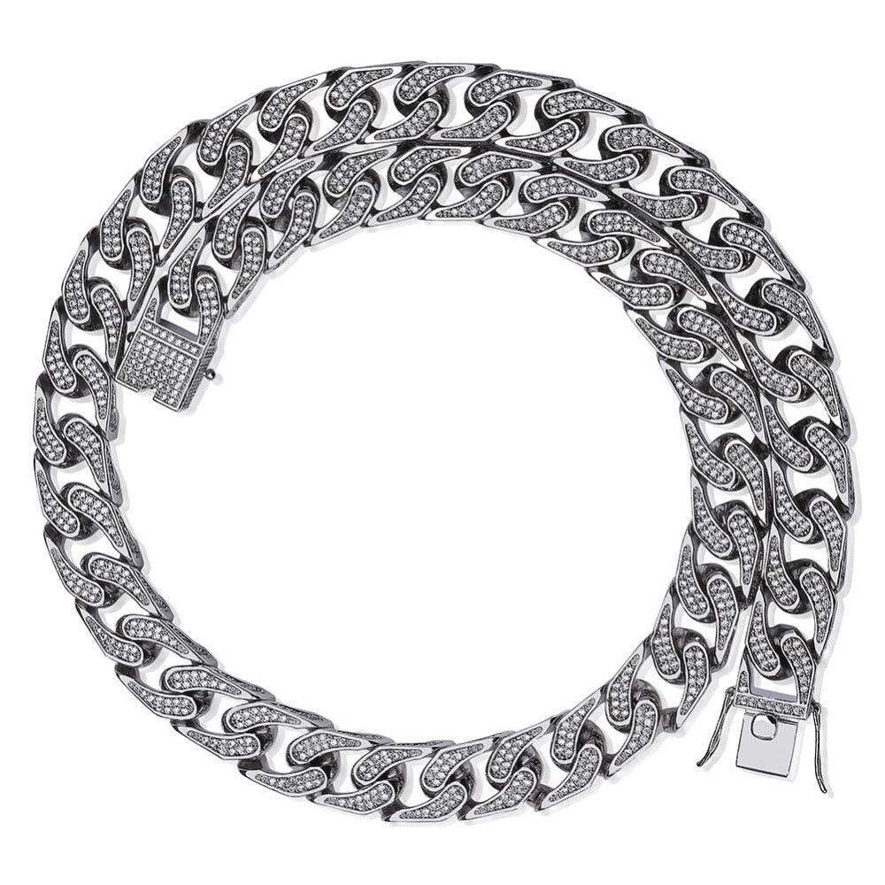 16mm Square Men Cuban Link Necklace