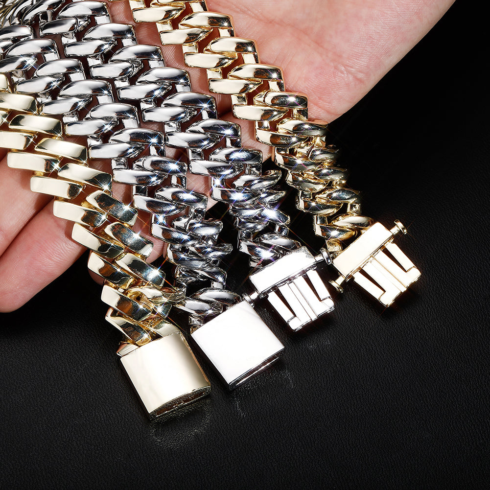 18mm Cuban Chain Miami Prong Link Chain Glossy