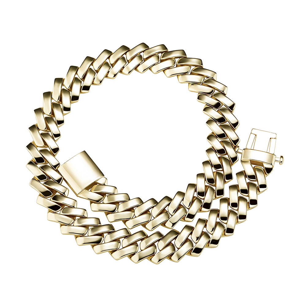 18mm Cuban Chain Miami Prong Link Chain Glossy