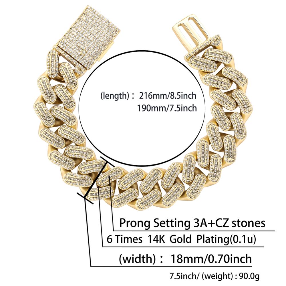 18m Miami Big Box Clasp Cuban Bracelet