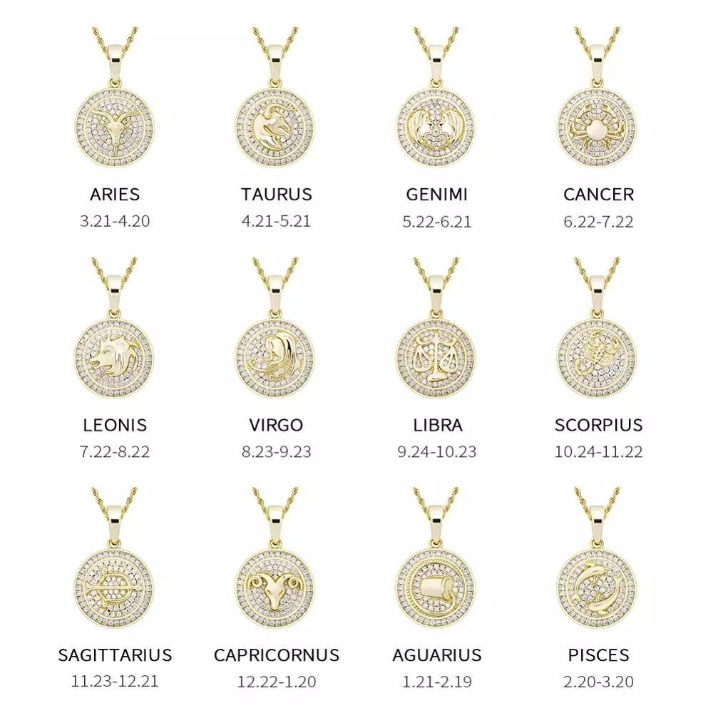 12 Zodiac Signs Necklace