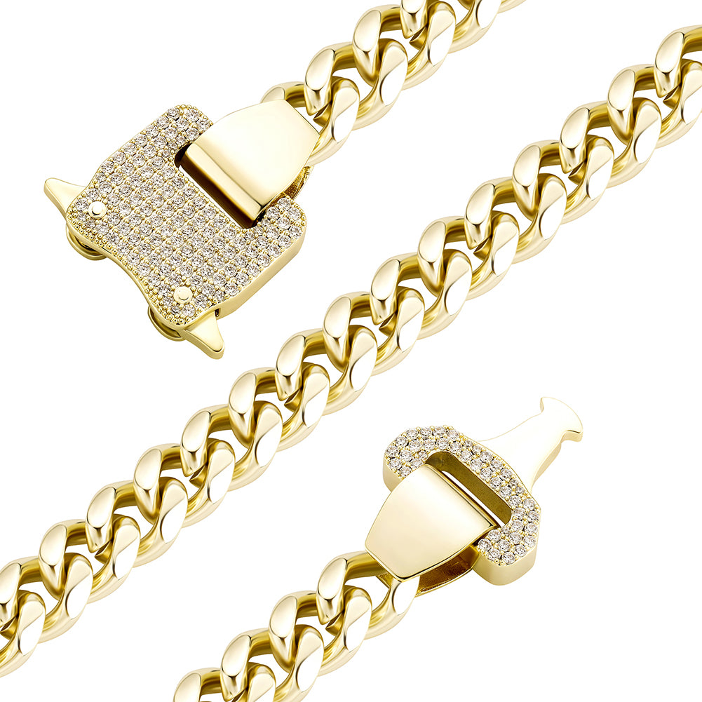 12mm Miami Cuban Chain With Spring Ring Clasps
