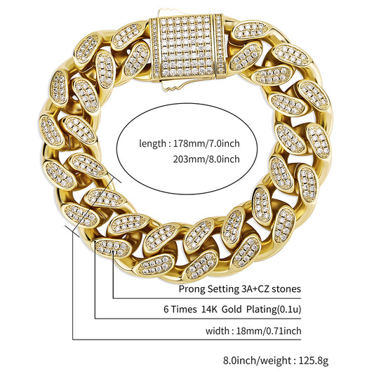 18mm Cuban Link Bracelet
