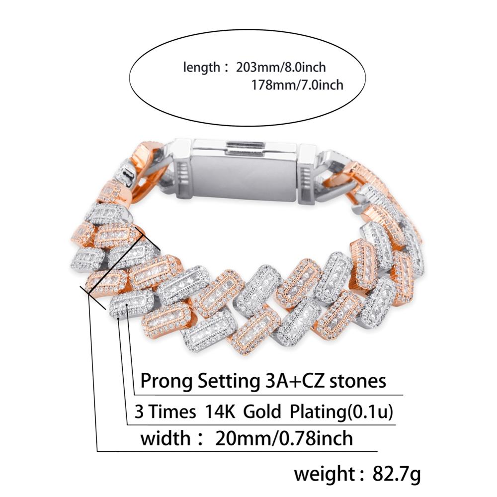 20mm Prong Setting Cuban Bracelet