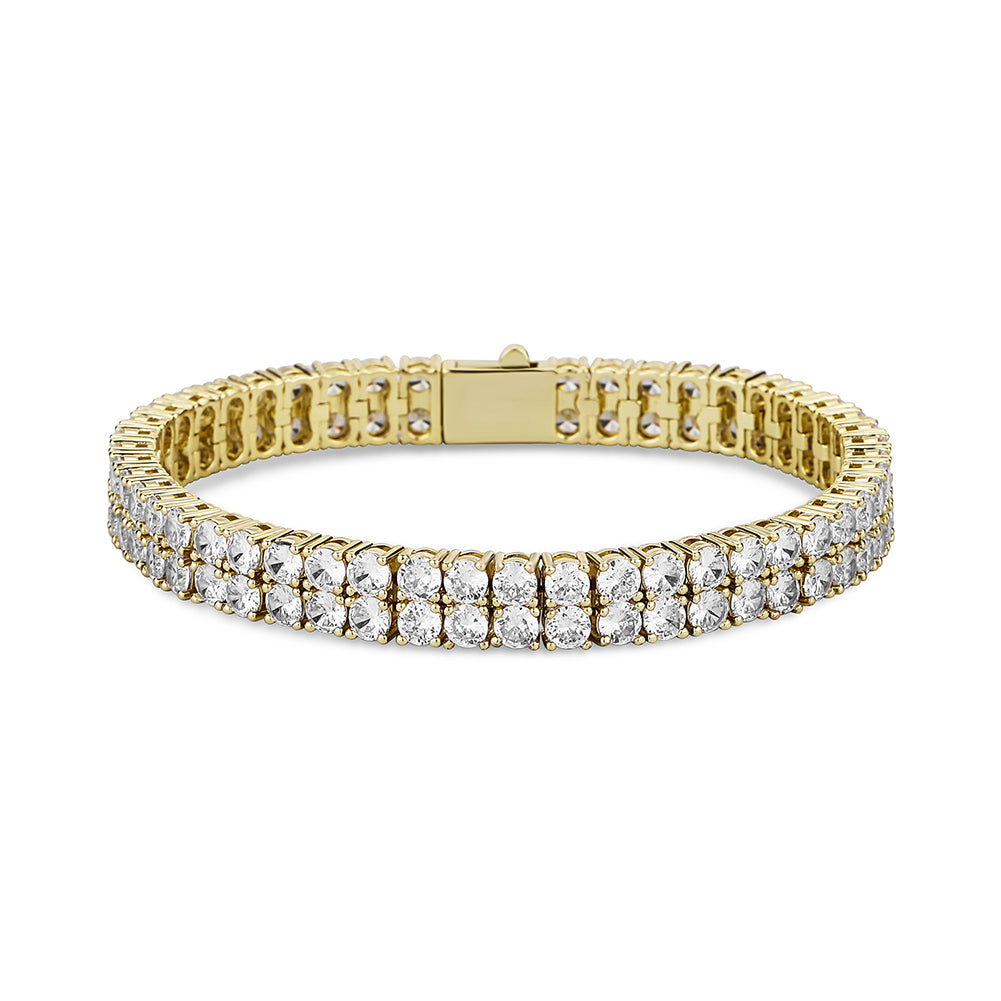 4MM 2 Row Cubic Zirconia Tennis Chain Bracelet