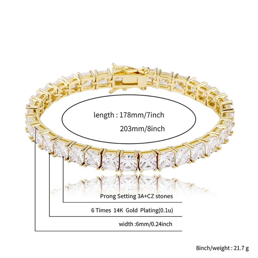 6mm Baguette Tennis Chain Bracelet