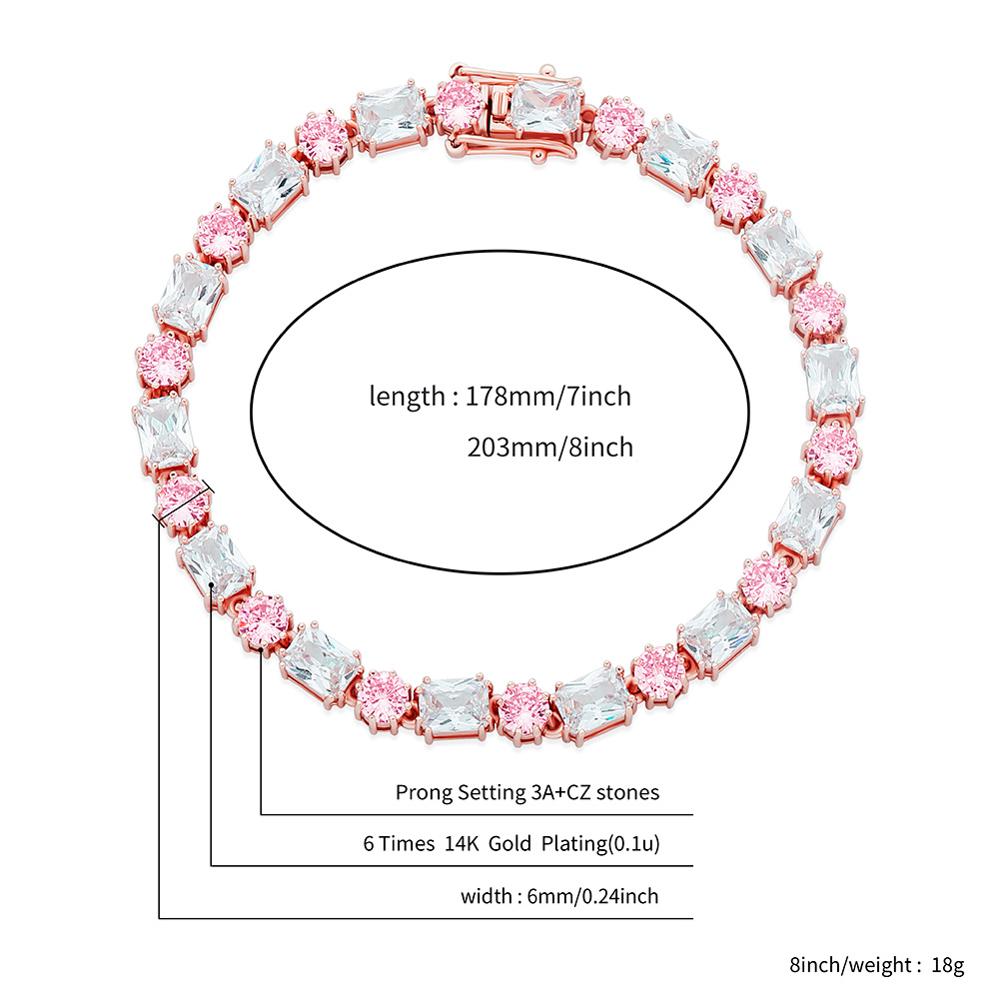 6mm Round and Square Bracelet