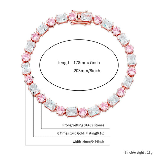 6mm Round and Square Bracelet