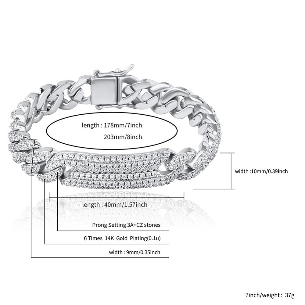 9mm Miami Cuban Chain Bracelet