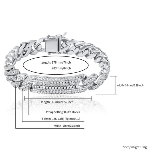 9mm Miami Cuban Chain Bracelet