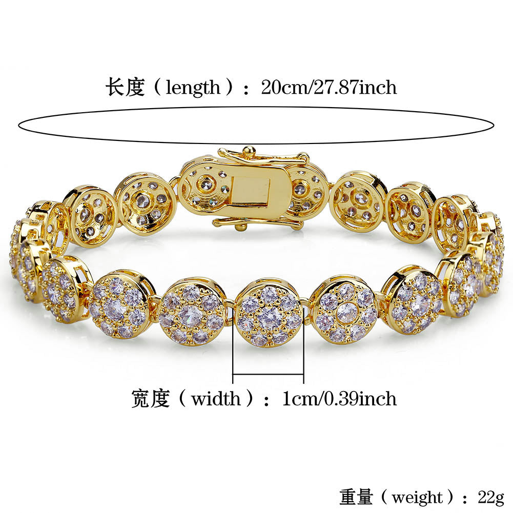 Round Micro Pave CZ Stone 10mm Bracelet