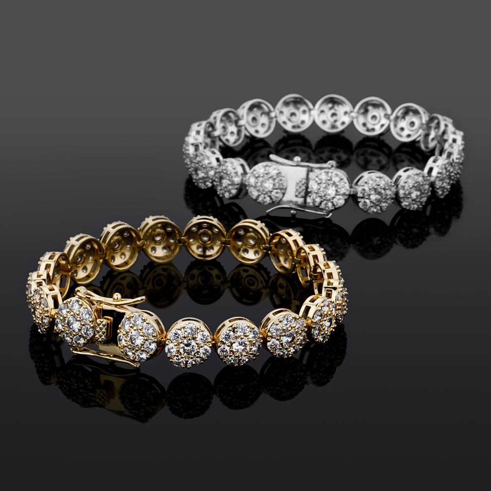 Round Micro Pave CZ Stone 10mm Bracelet