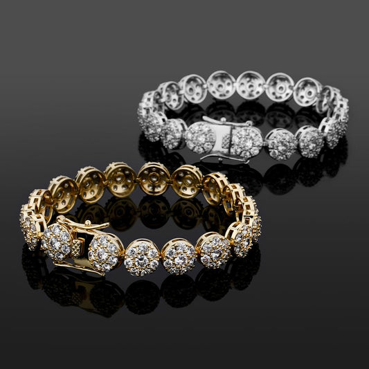 Round Micro Pave CZ Stone 10mm Bracelet