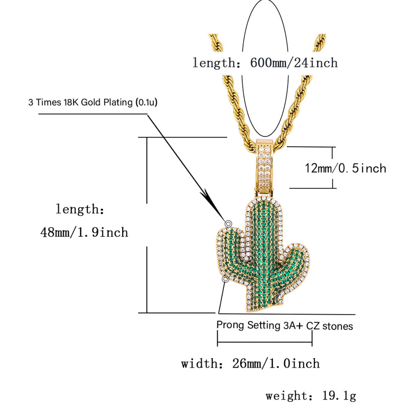 Green Cactus Necklace