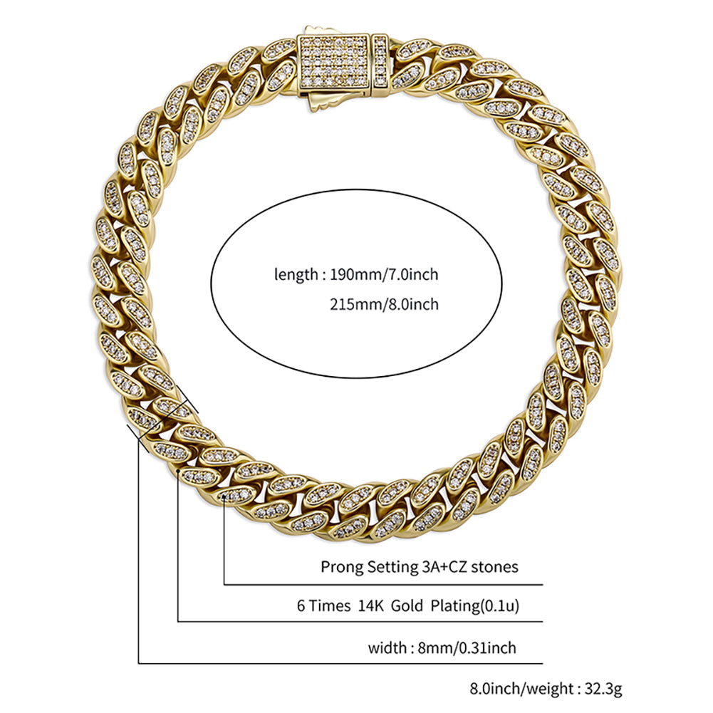 8mm Miami Cuban Link Bracelet