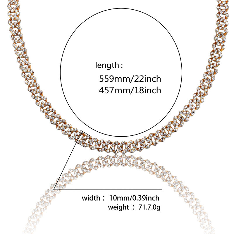 Miami 10mm Prong Setting Cuban Link Chain