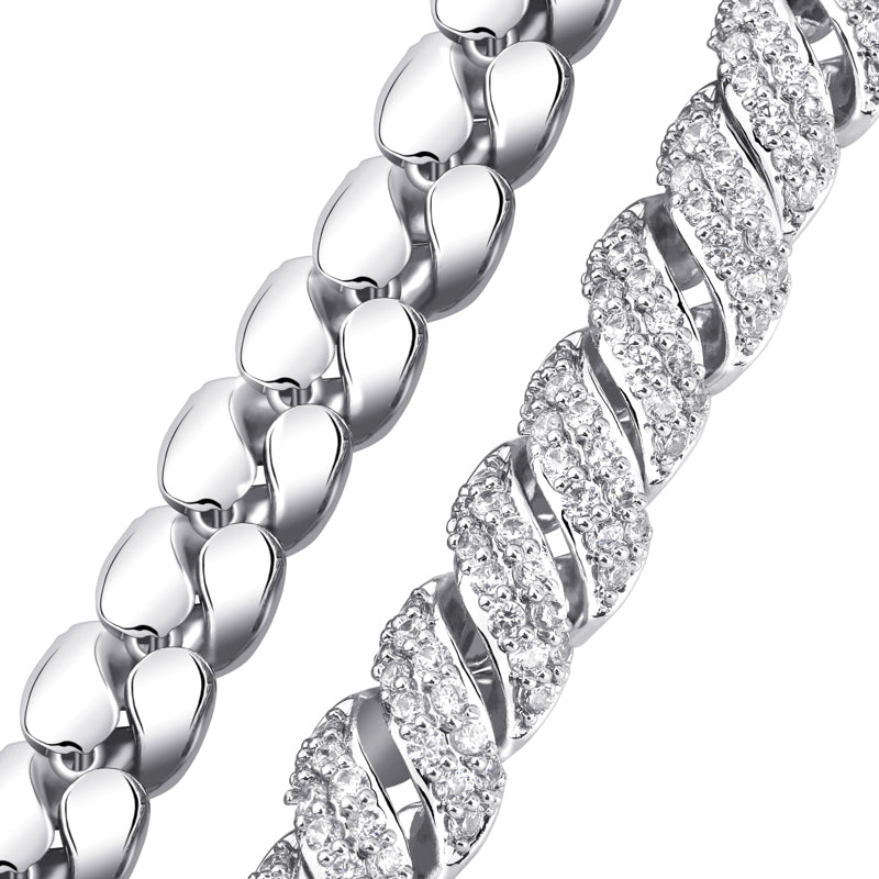 10mm Iced Out Cubic Zircon Cuban Link Bracelet