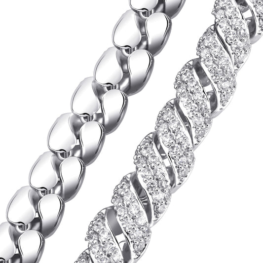 10mm Iced Out Cubic Zircon Cuban Link Bracelet