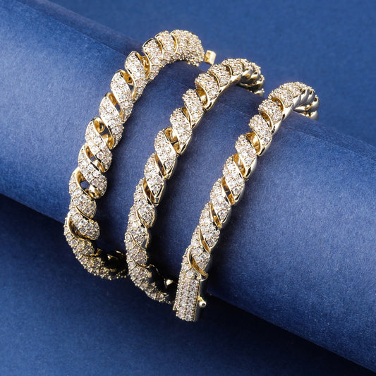 10mm Iced Out Cubic Zircon Cuban Link Bracelet