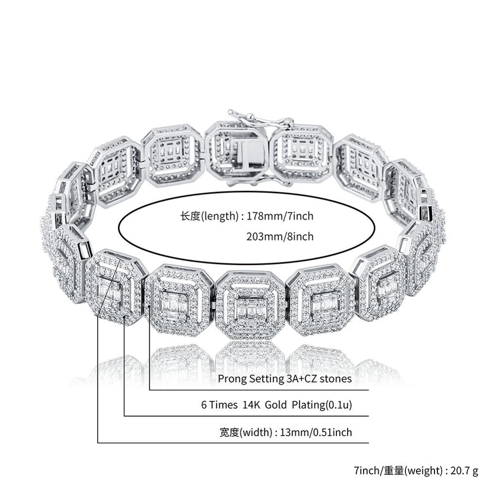 13mm Personality Baguette Bracelet