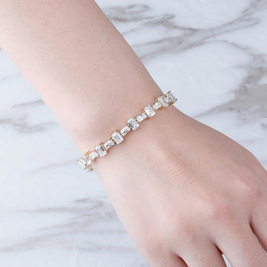 6MM Pink Baguette Tennis Chain Bracelet