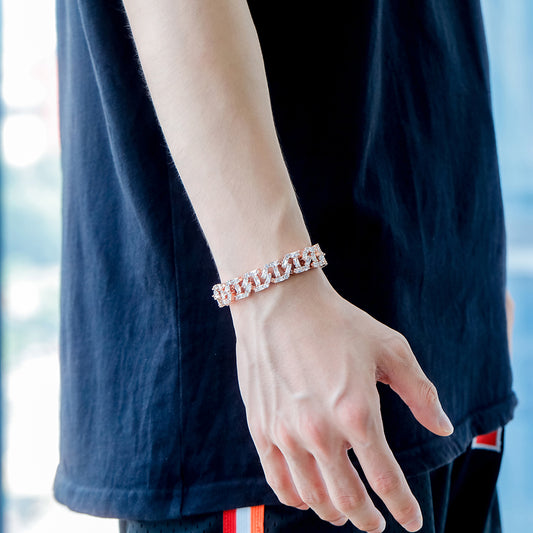 12mm Baguette Chain Link Bracelet