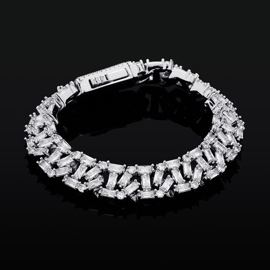 12mm Baguette Chain Link Bracelet