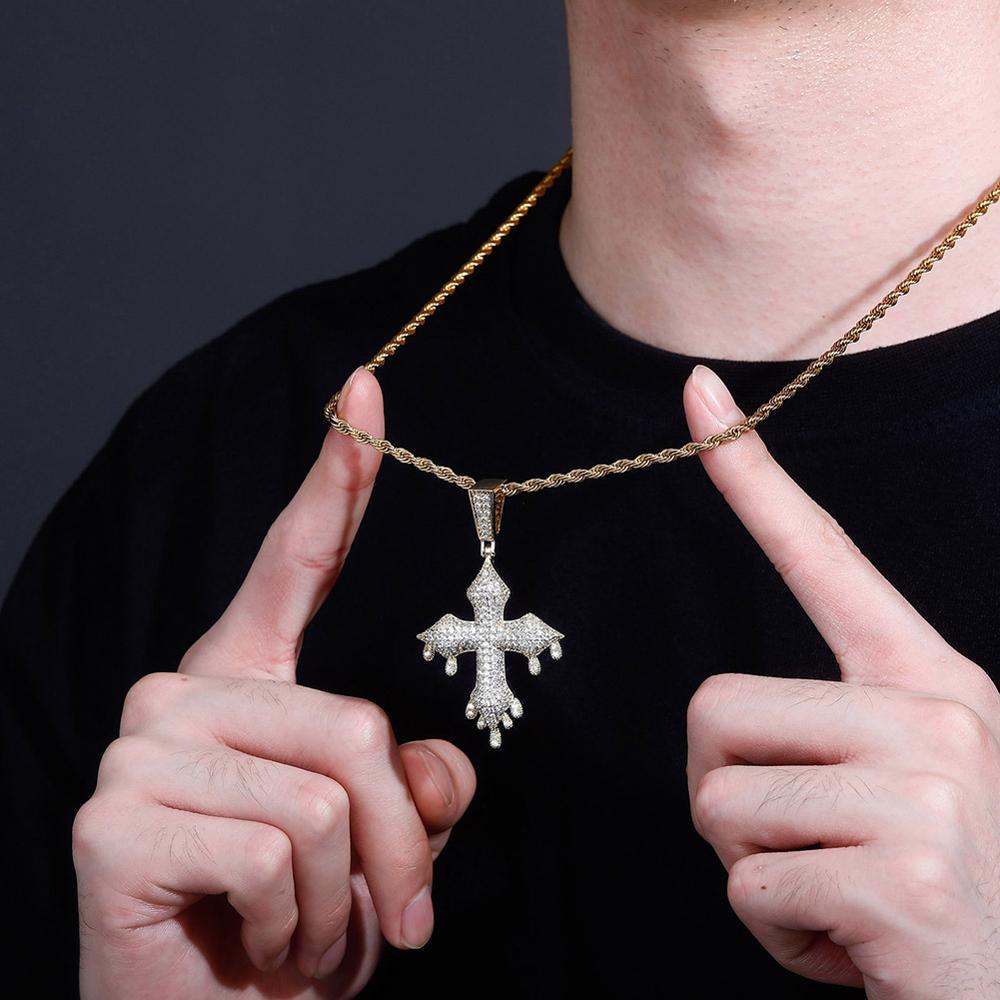 Drip Cross Necklace