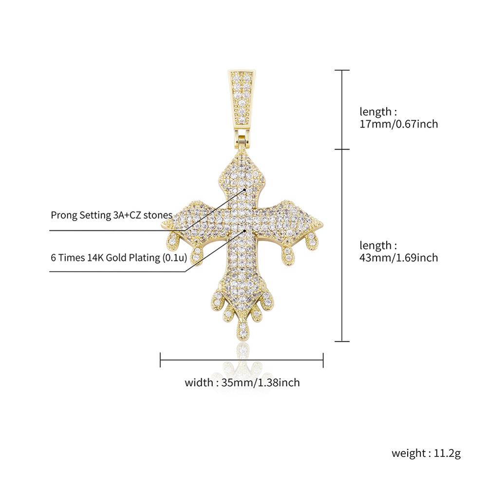 Drip Cross Necklace