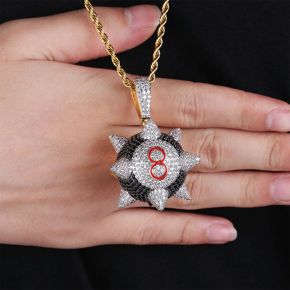 Spike 8-ball Billiard Necklace