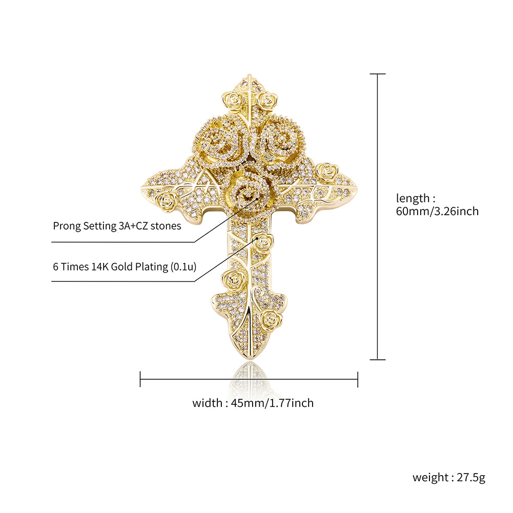 Rose Cross Necklace