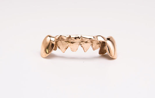 The Bridge - Rose Gold 2 Teeth Cap, 6 Tooth Bridge