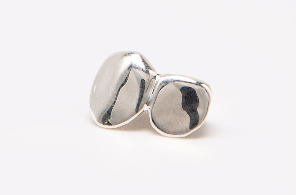 The Side Piece - White Gold 2 Teeth