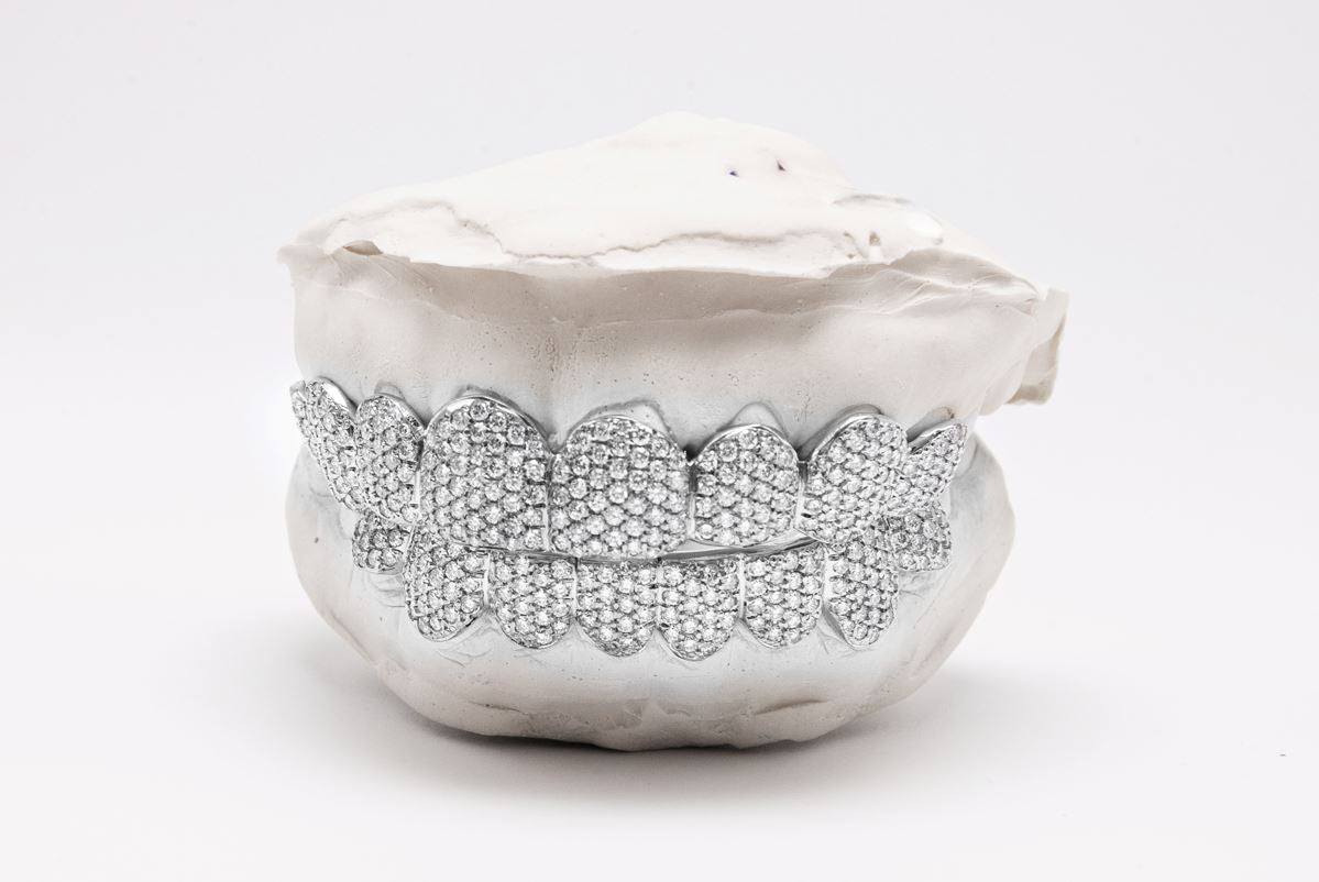 The Snow Cone - 16 Teeth Sterling Silver Fully Iced