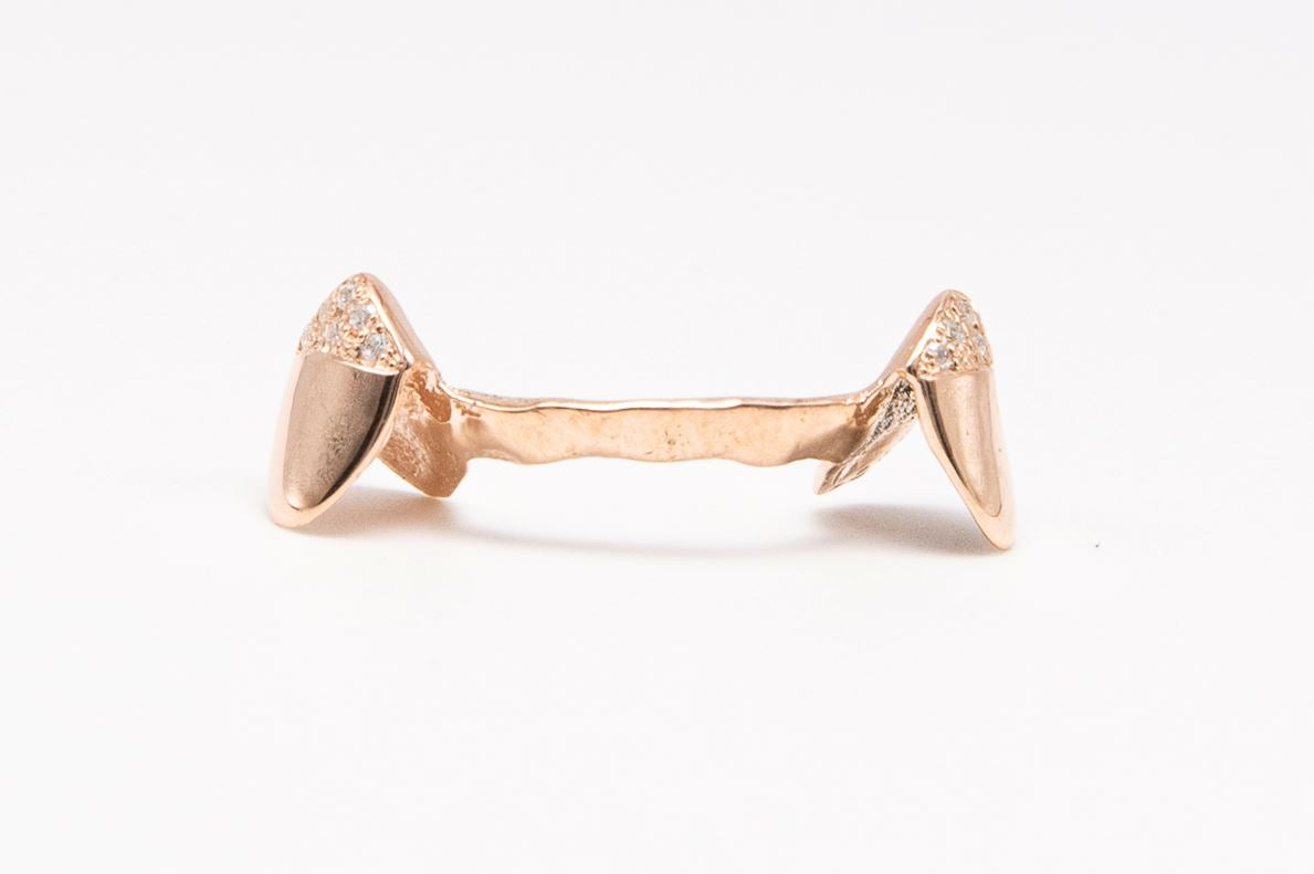 The Thirsty Vampire - Rose Gold Diamond Tips 2 Teeth