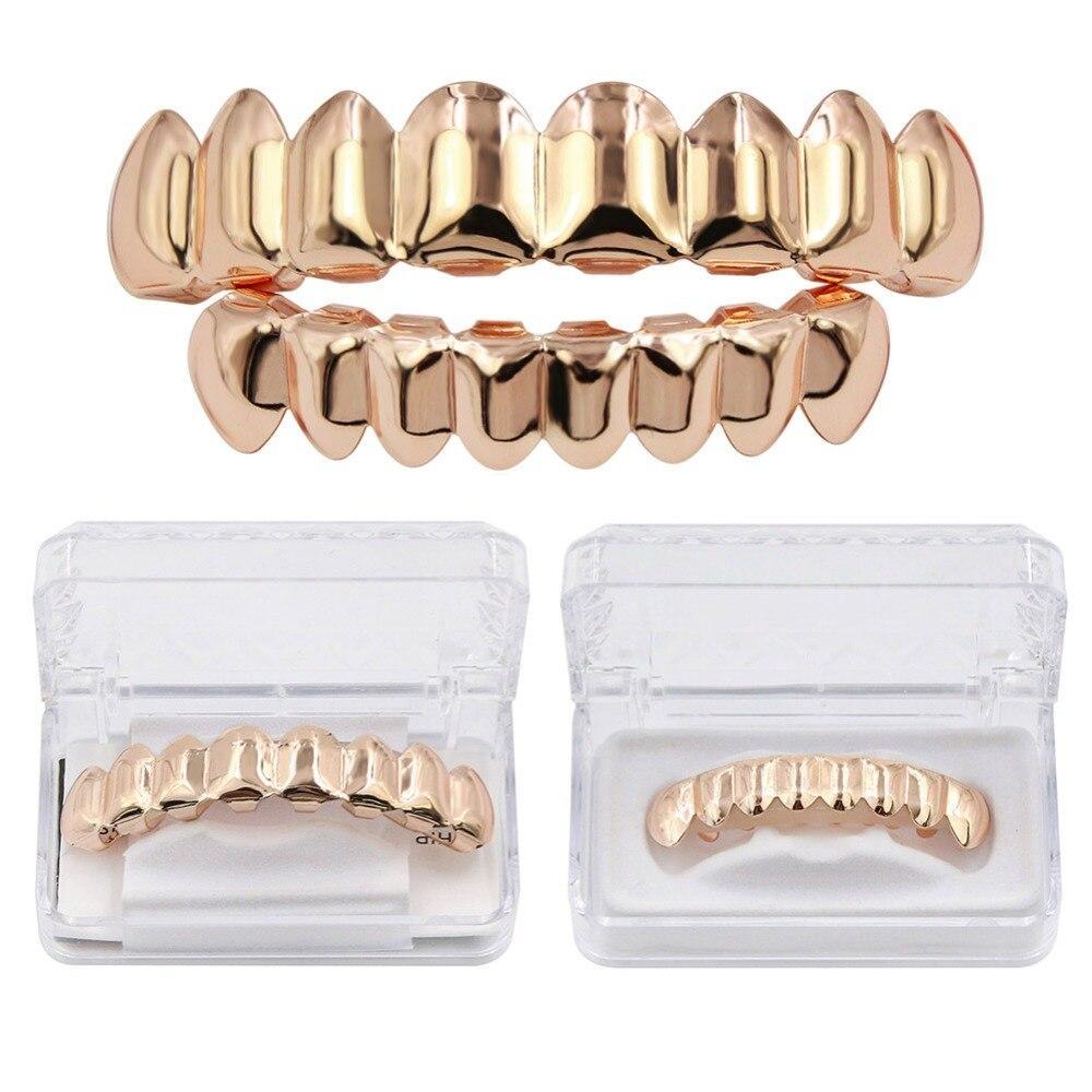 8/8 Gold Teeth Grillz Set Top & Bottom