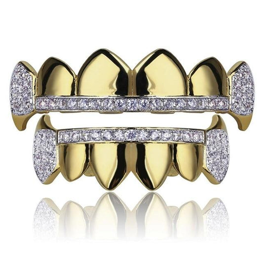 6 Tooth Micro Pave Cubic Zirconia Grillz Tips and Vampire Fangs