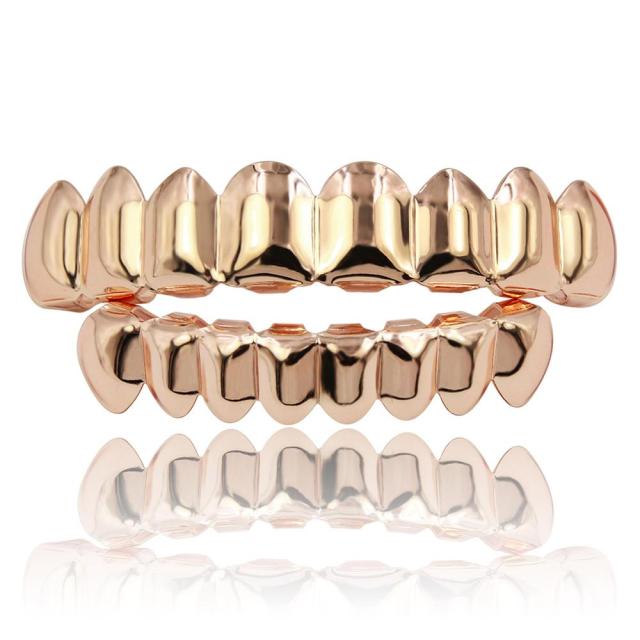 8/8 Gold Teeth Grillz Set Top & Bottom