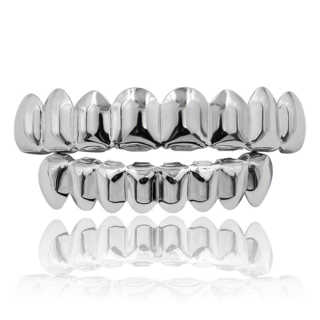 8/8 Gold Teeth Grillz Set Top & Bottom