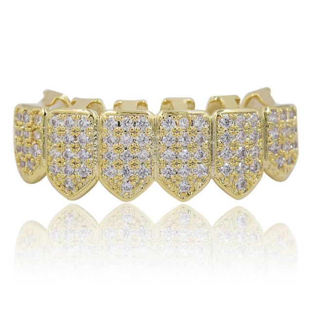 6 Top & 6 Bottom Micro Pave Cz Stones Teeth Grills Set