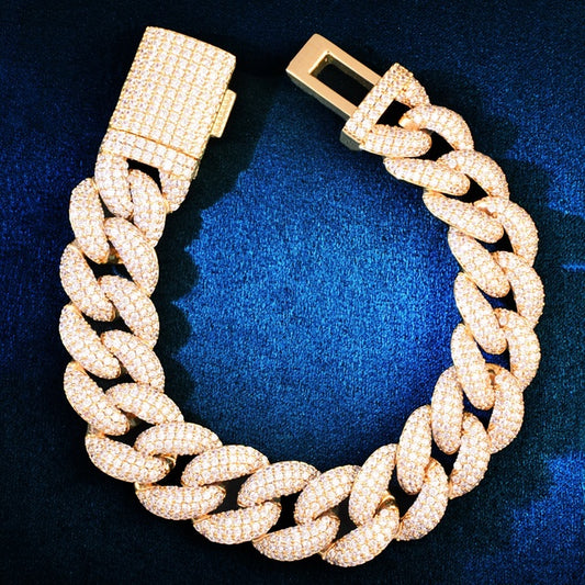 19mm Full Zircon Miami Cuban Bracelet