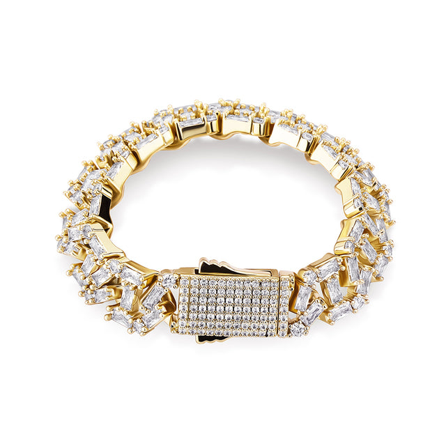 12mm Baguette Chain Link Bracelet