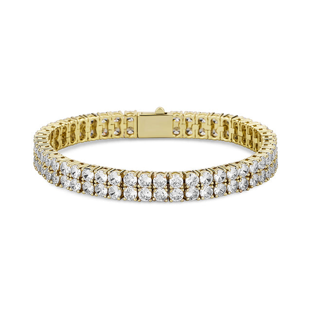 4MM 2 Row Cubic Zirconia Tennis Chain Bracelet
