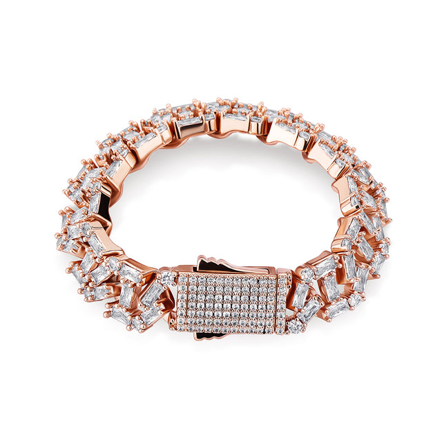 12mm Baguette Chain Link Bracelet