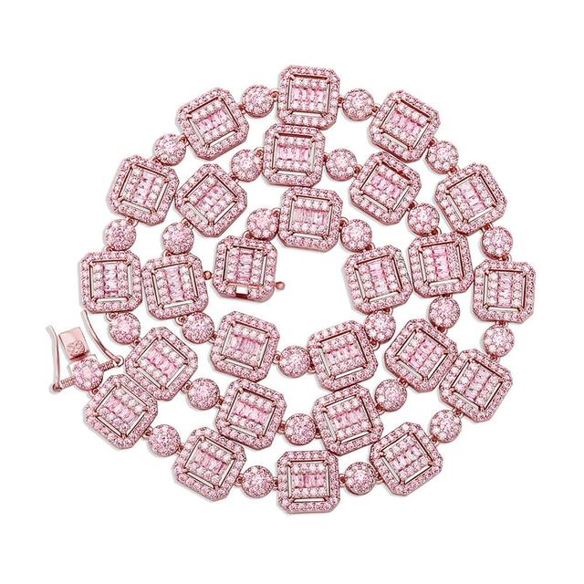 12mm Baguette & Round Necklace