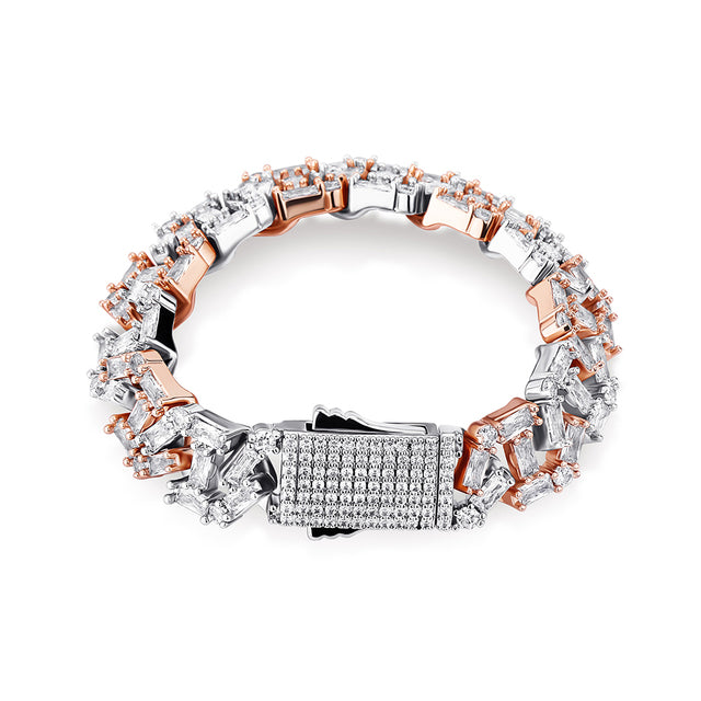 12mm Baguette Chain Link Bracelet