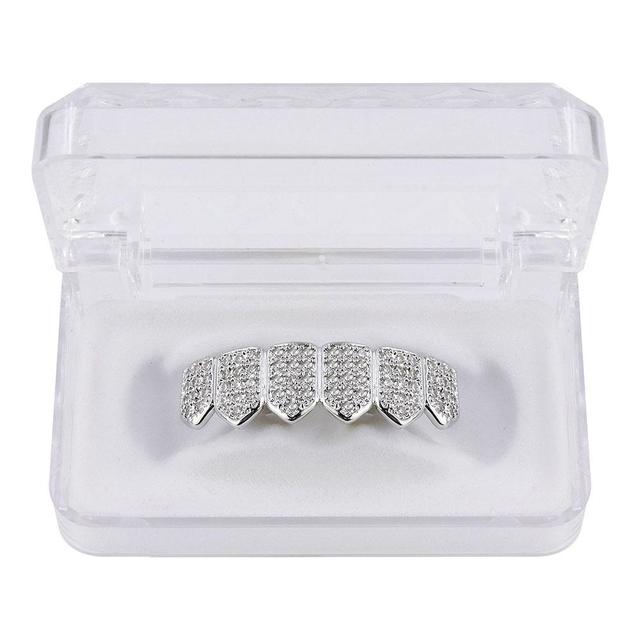 6 Top & 6 Bottom Micro Pave Cz Stones Teeth Grills Set